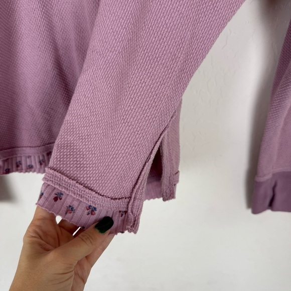 Free People Heart to Heart Henley Daytime Fireworks Pink Top - Picture 7 of 8